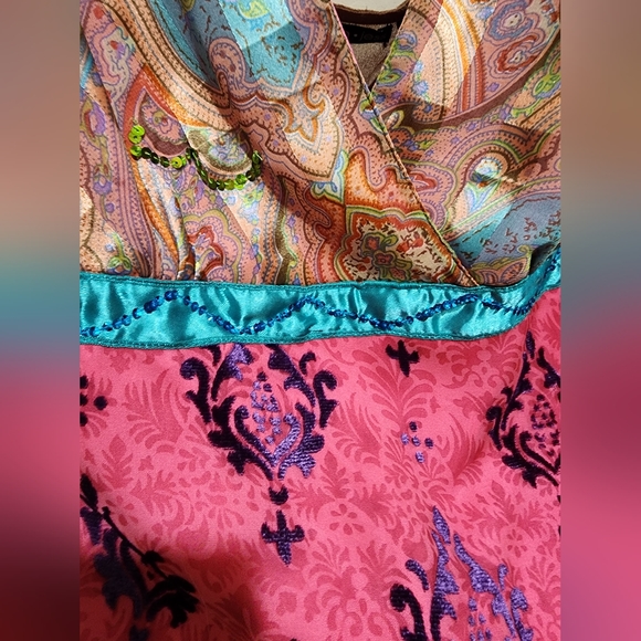 Jenni n Jess V neck Sleeveless Indie paisley damask mixed fabric print L NWT - Picture 3 of 6